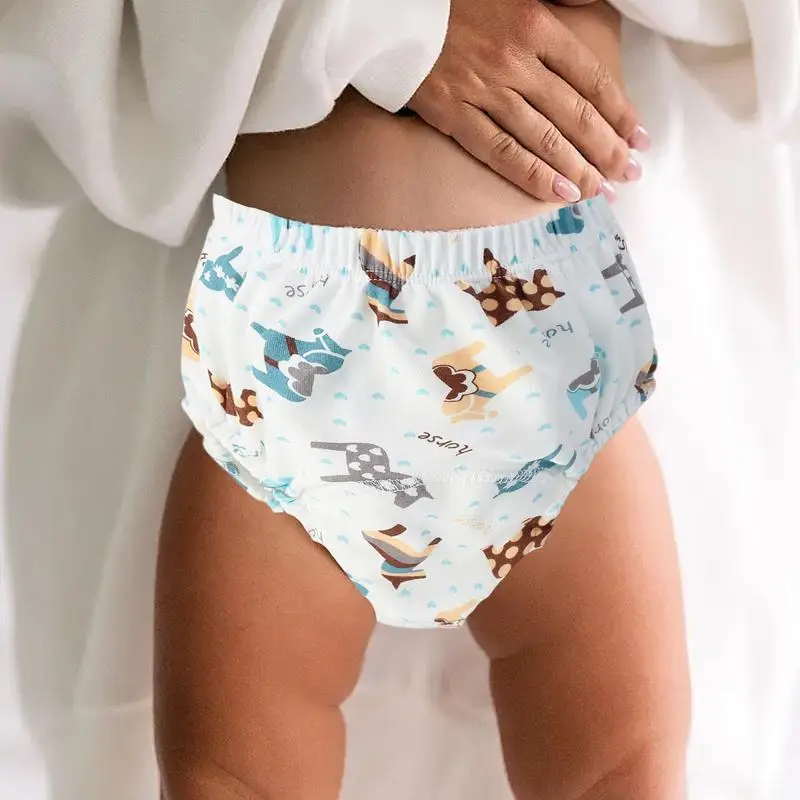 Toddler Training Underwear 6-Layers Breathable Washable Cotton Baby Toilet Training Pants Reusable Absorbent Waterproof Potty