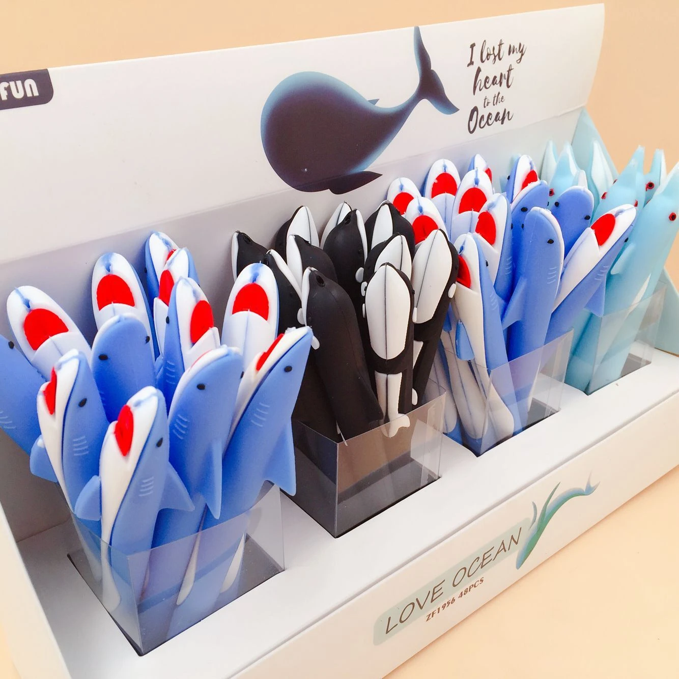 3 Pcs Fish Shark Soft Silicone Cute Stationery Gel Pen Creative Sweet pretty lovely 4