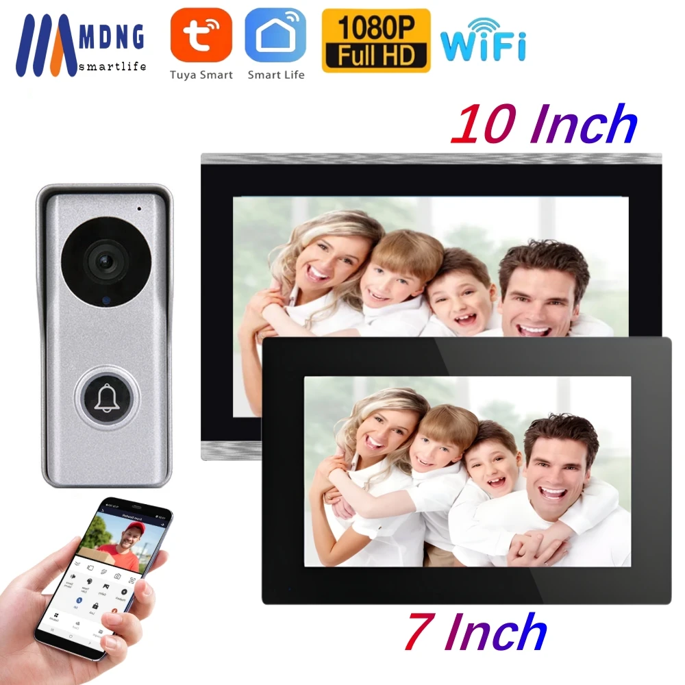 10 inch Touch Screen Monitor Wireless Wifi Smart Video DoorPhone Intercom  System Doorbell Camera with 1080P Wired Doorbell Tuya - AliExpress