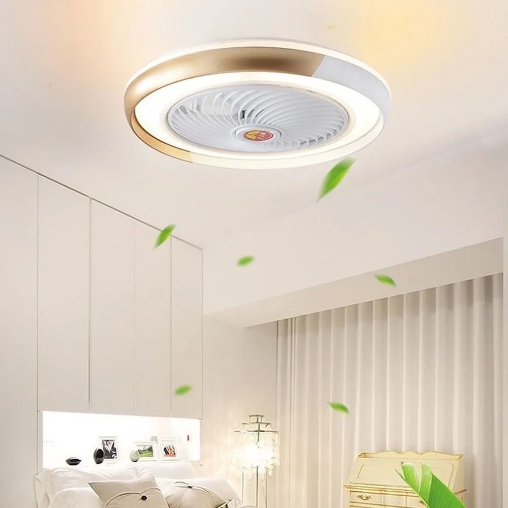 

Silent Lights Fans For Home Bedroom Night Living Room Suspended Chandelier With Light And remote Control LED Ceiling Lamp Fan