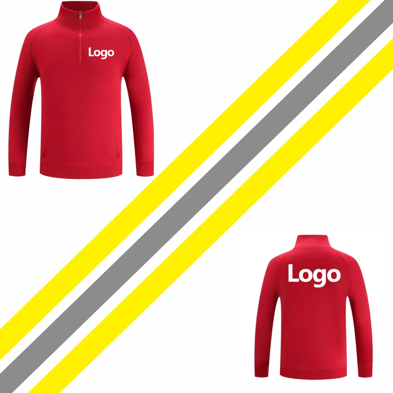 ELIKE High-Quality Half Zip Plush Sweater Custom Logo Print Personal Design 6 Colors Men And Women Embroidery New Sweatershirt 2