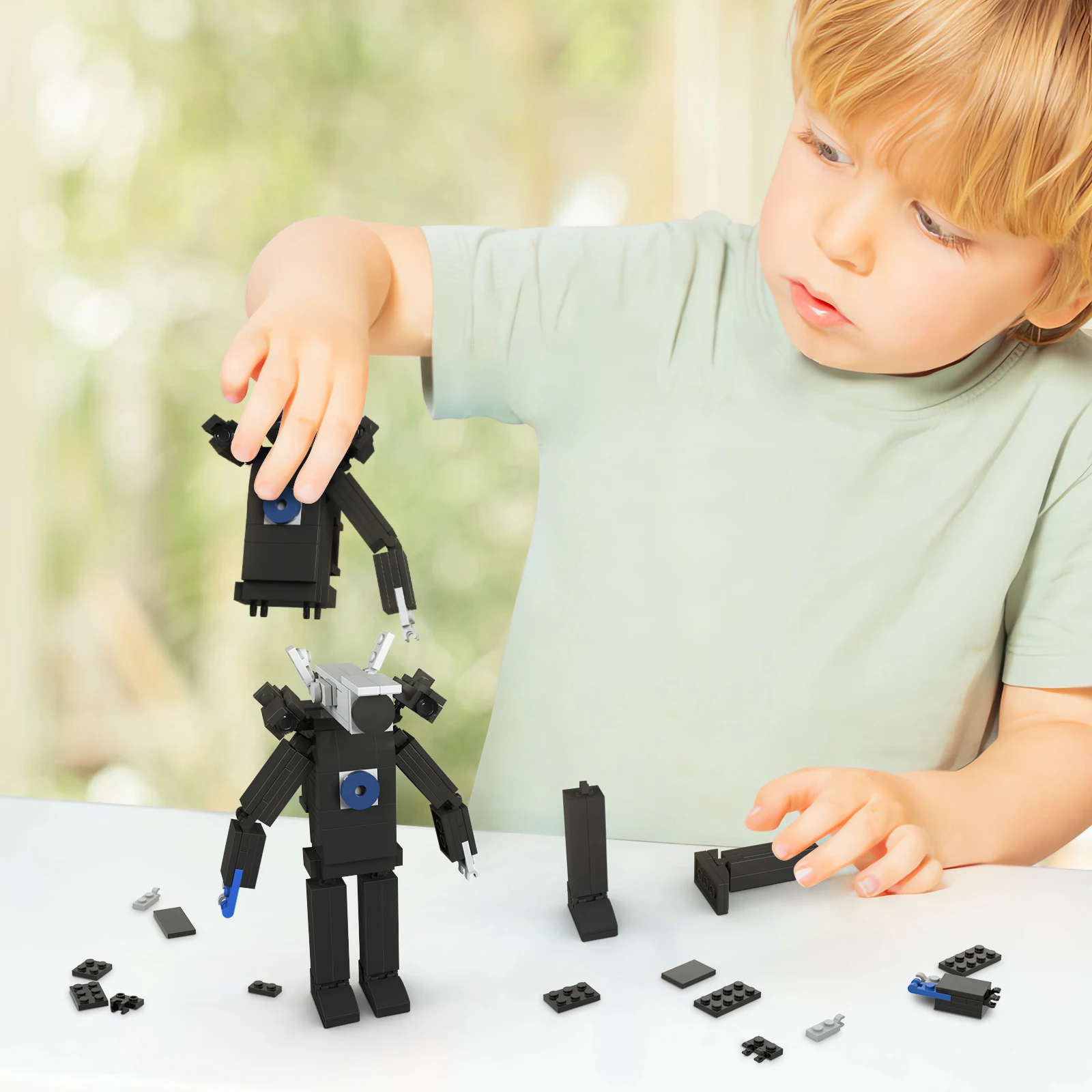 MOC Skibidi 변기 타이탄 모니터 빌딩 블록 세트, 카메라맨 카메라, 우퍼 브릭, 도매 직송 완구, 어린이 선물, 신제품