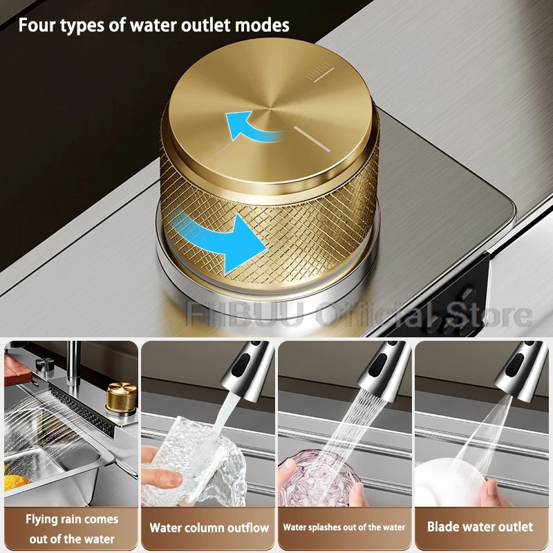 Multifunctional Large Capacity kitchen Sink 304 Stainless Steel Single Bowl Thickened Handmade Basin Multiple With Accessories