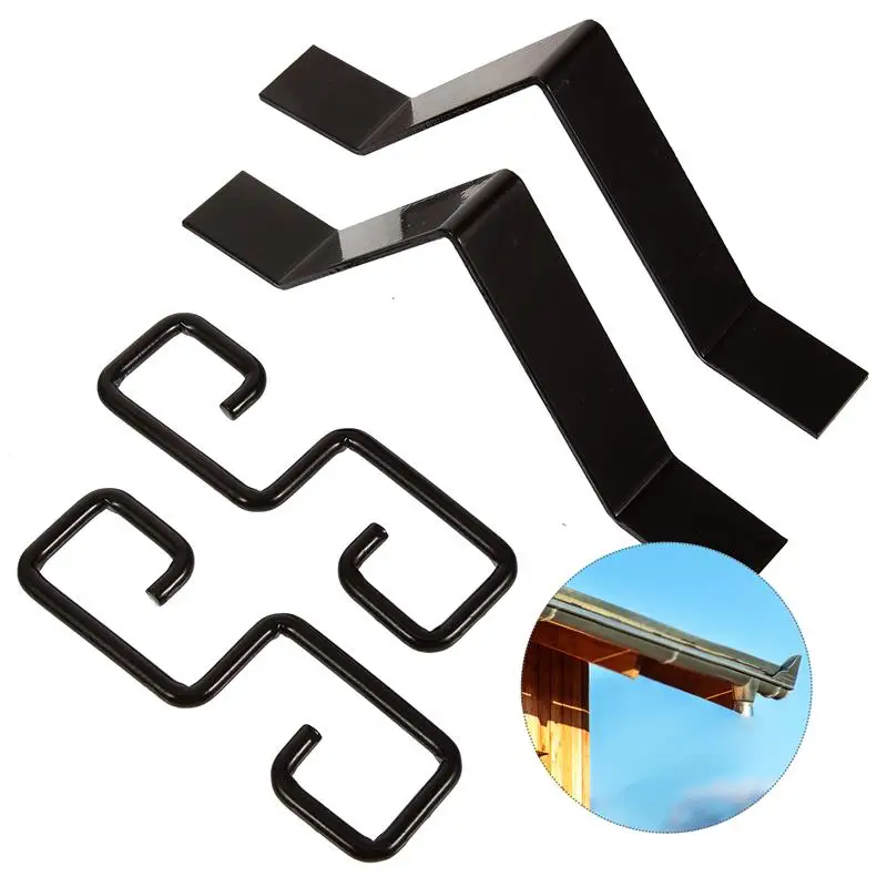Rain Chain Gutter Adapter Hook Parts Install Downspout Installer Chains Metal Outdoor Clip Gutters Accessory Supplies Diy Drain