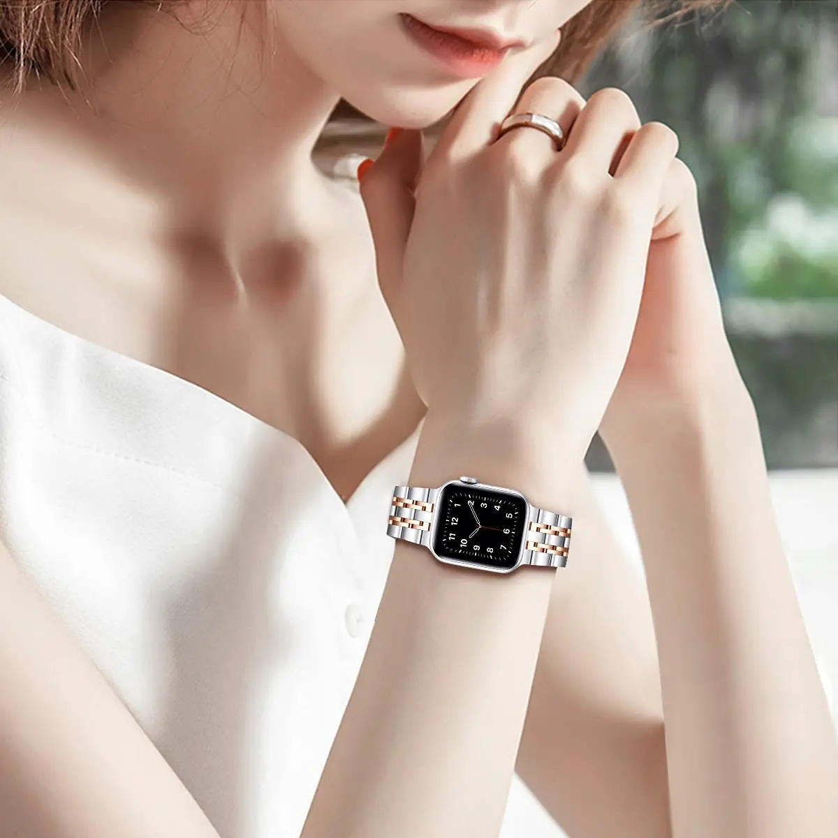 Stainless Steel Adjustable Bracelet for Smartwatch - Premium Replacement Band