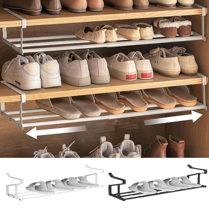 

Shoe Rack Tray Clip On Space-saving Holde Shoe Rack Simple Shoes Shelf Partition Clip On hang Shoe Organizer Shoe Cabinet Tray