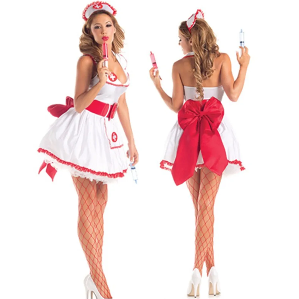 Uniformes d'infirmière érotiques pour femmes adultes, Costume d'infirmière coquine, Costume d'halloween Sexy de demoiselle d'honneur, tenues de Cosplay Fant_voghion.com