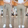 Mens Casual Pants Korea Fashion Summer Slim Fit Trousers High Quality Elastic Waist Straight Golf Sports Pants Men Clothing 4