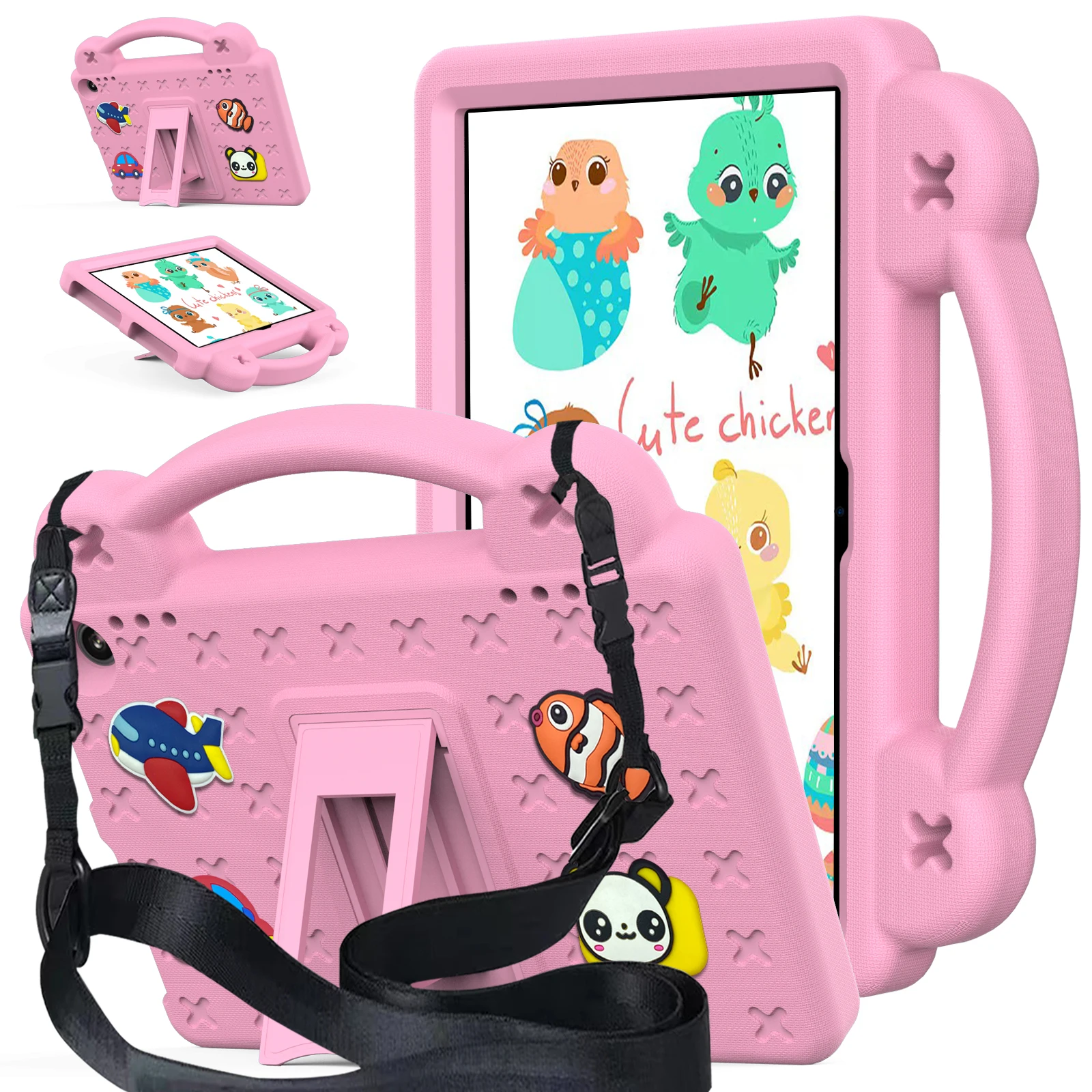 Cartoon EVA Tablet Case with Handle and Shoulder Strap