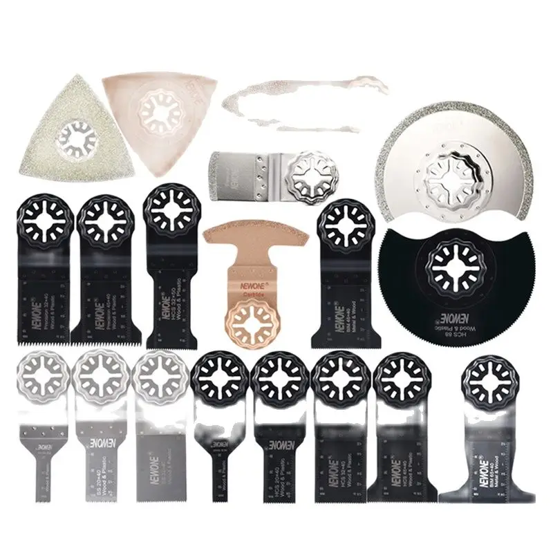 

NEWONE S19 Starlock blades Oscillating Tool Saw Blades Set fit for Multi tool Wood Plastic Polish Ceramic Tile Complete kit cut