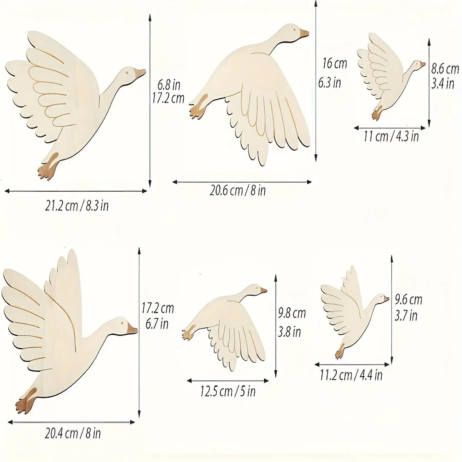 Wooden Flying Birds Wall Art Hanging Home Decoration for Living Room Dining Room Modern House Decor