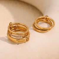 New Women’s Stacking Engagement Rings, Minimalist Multi-Piece Full Finger Jewelry in Mixed Colors with Micro-Pavé Design 2