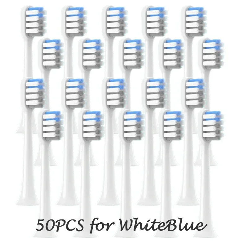 20/50PCS Replacement Brush Heads for Iconic Brand T200 White/GrayBlue Deep Cleaning Electric Toothbrush Nozzles Soft DuPont Bristle