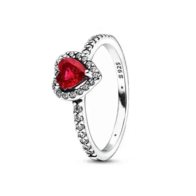925 sterling silver classic shiny heart-shaped ring simple luxurious charm women's jewelry commemorative gifts silver heart ring