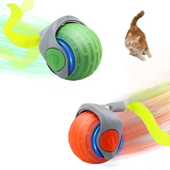 Palla giocattolo automatica per gatti Speedy Tail 2.0, coda mobile interattiva per gatti/cani da interni con coda sostituibile, gioco intelligente per animali domestici