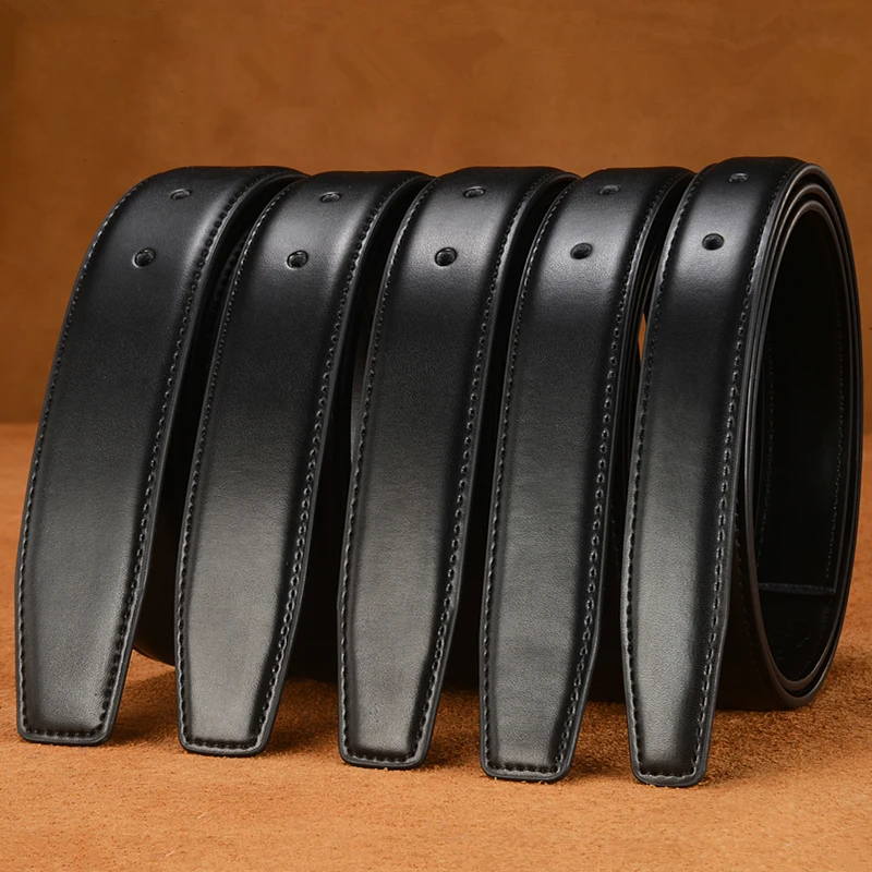 JIEYAO cintura a cricchetto automatica da uomo, cintura in pelle senza fibbia e regolabile, 35 mm di larghezza senza fibbia di ricambio cinturino in pelle per uomo