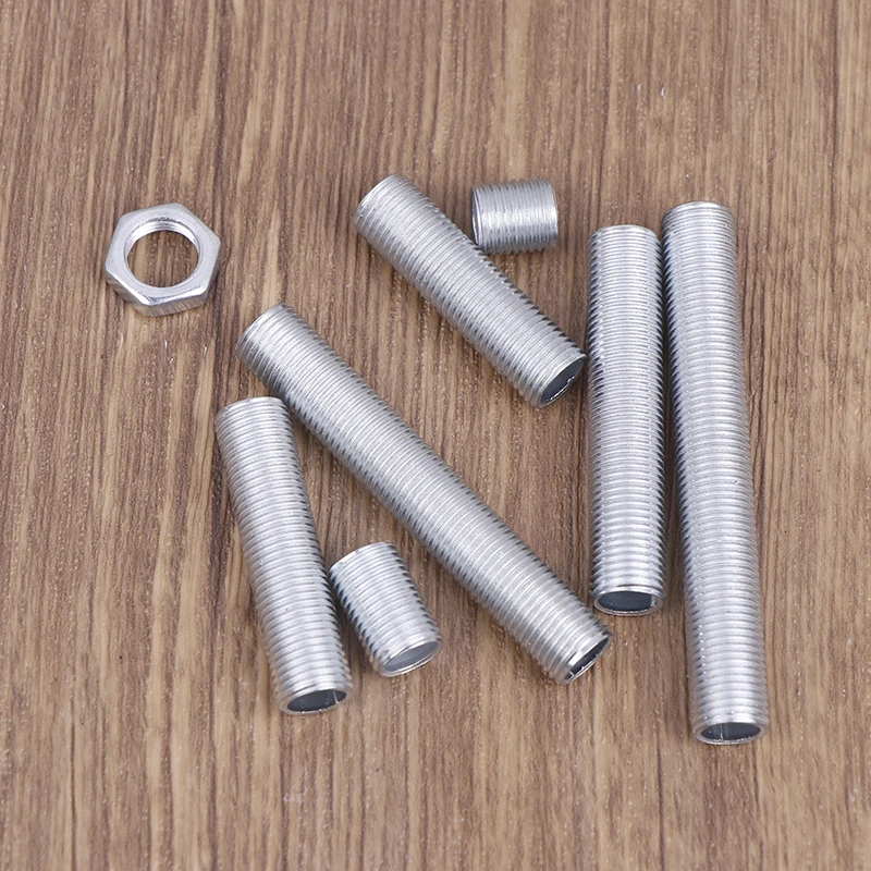 M10 Lamp Tooth Tube Metal Hollow Threaded Tube Screw Nut Lamp Cap Galvanized Chandelier Connect Rod Fixed Base 10Pcs led lamp accessories,lamp cap