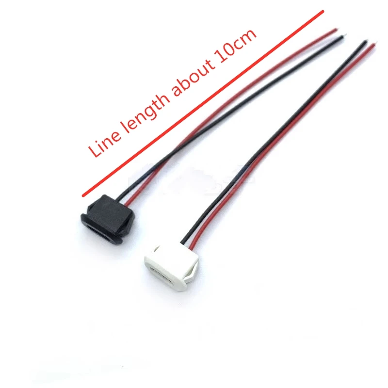 USB Type-C Fast Charging Connector Socket with Card Buckle, Female 2-Pin Port (5 or 10 Pack)