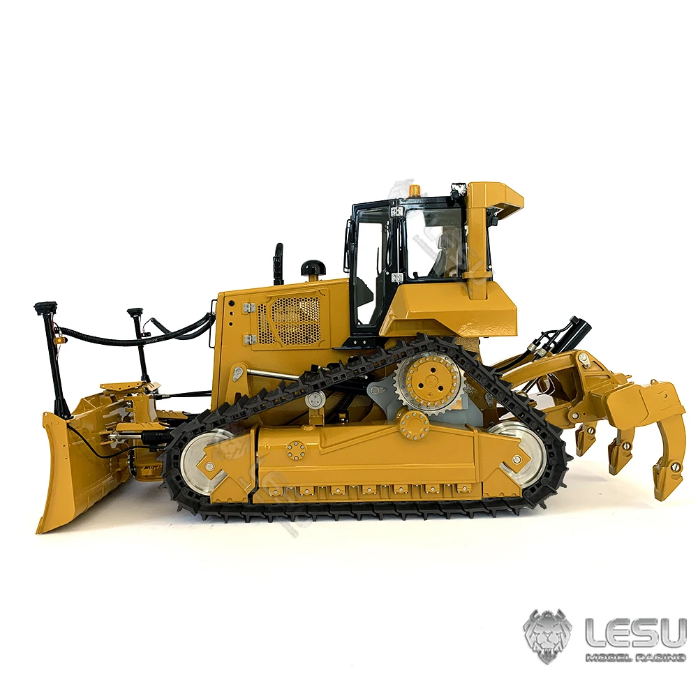 LESU 1/14 Metal RC Bulldozer Aoue DT60 Hydraulic Remote Controlled Tracked Truck Painted Yellow Toys for Adult Th21454-Smt3 4