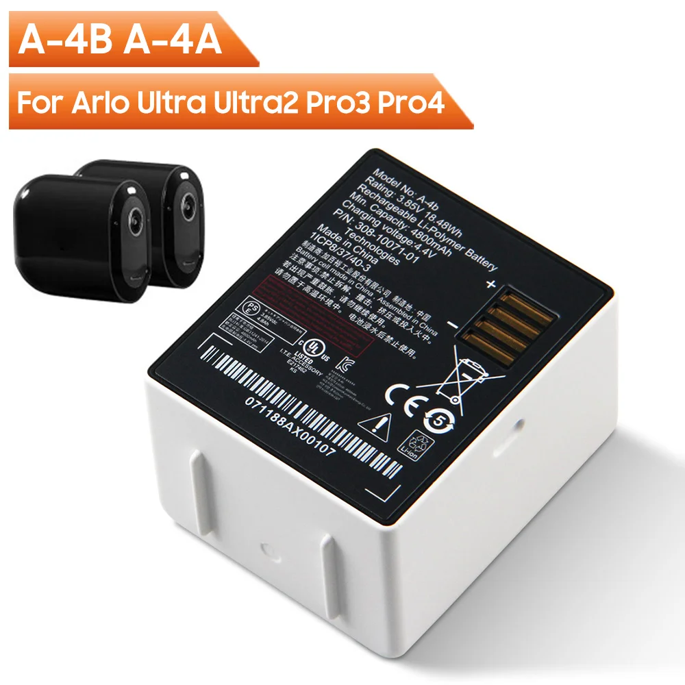 Authentic Replacement Camera Battery A-4B A-4A For Arlo Ultra 2 Pro 3 Pro 4 Battery 4800Mah