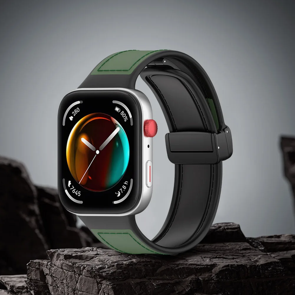 Premium Leather Magnetic Sport Strap for Smartwatches - Elegant Bracelet Accessory
