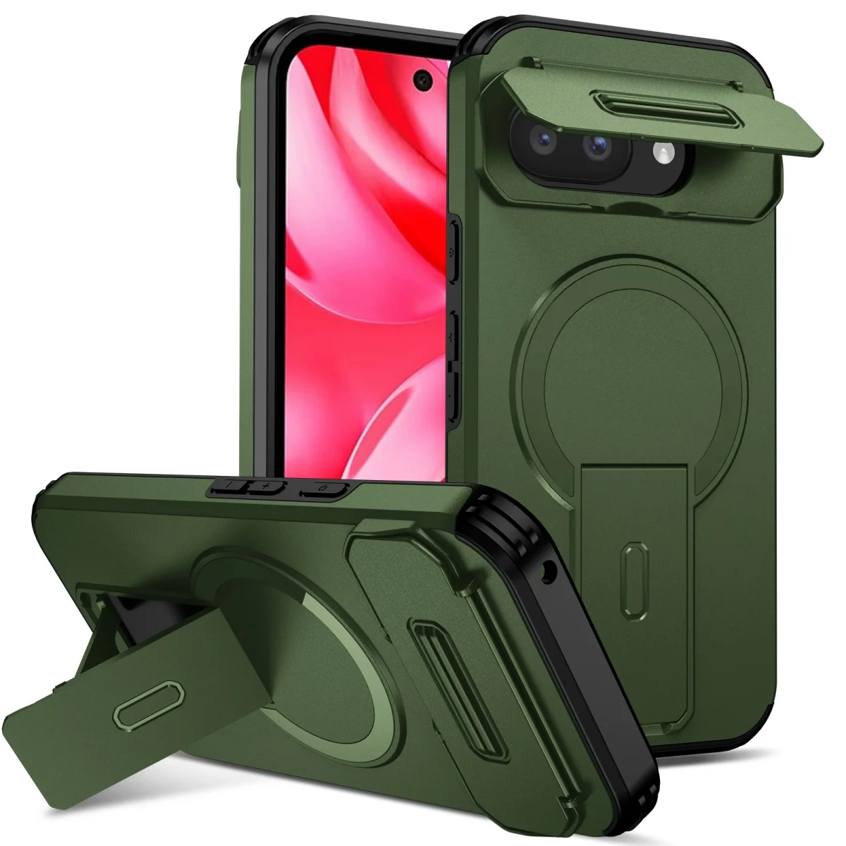 Rugged Armor Magnetic Charge Stand Case with Slide Camera Cover