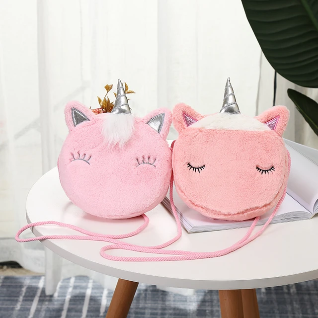 Cute Unicorn Mini Fashion Plush Wallet Girls Shoulder Messenger