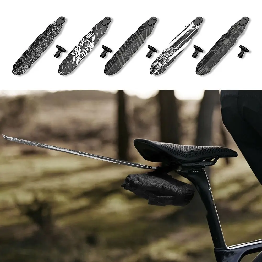 Plastic Bicycle Saddle Mudguard Quick Release Personalized Pattern Bike Fender Outdoor Sports Mud Removal Mud Guard Wings