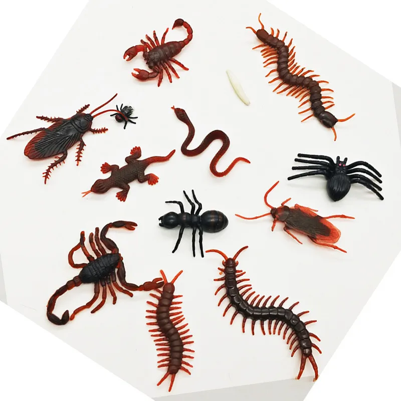 20Pcs Halloween Prank Toys Plastic Cockroach Housefly Centipede Scorpions Gags Practical Jokes Toy