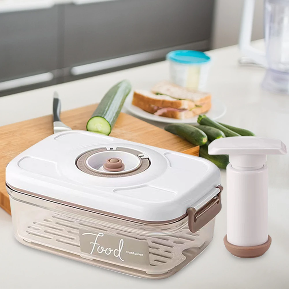 Vacuum Food Storage Box Vacuum Food Container with Air Pump Large Capacity Sealed Food Fresh-Keeping Box for Meat Fruit Rices