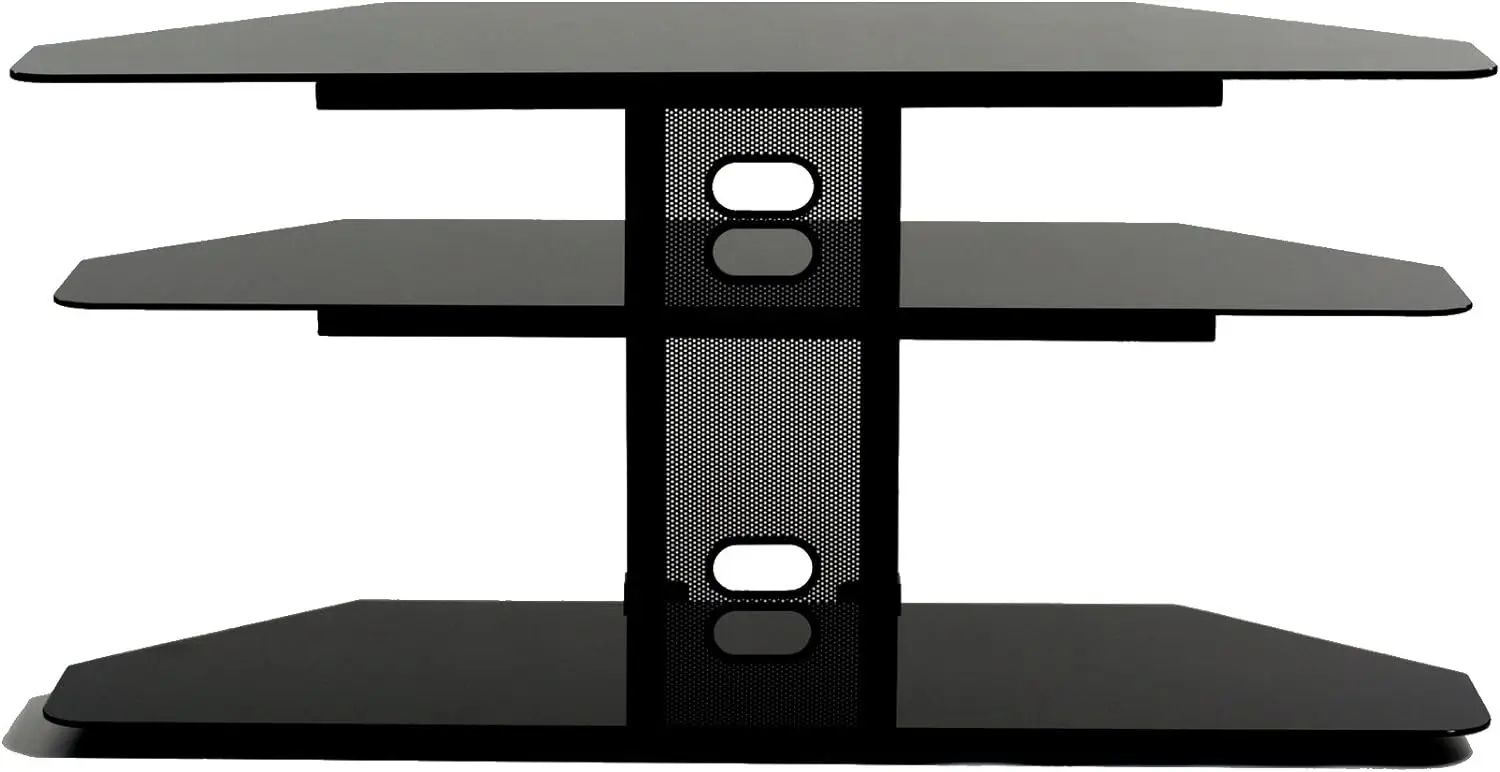 

TransDeco Corner TV Stand with 2 AV Shelves for 32 to 55-Inch Plasma/LCD TV, Black, (TD520CB)