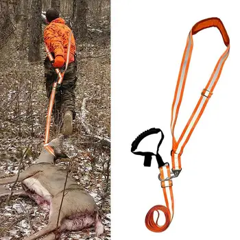 Heavy Duty Deer Drag Strap Reflective Adjustable Nylon Pulling Harness Portable Hunting Accessories for Wild Hogs Ergonomic 3