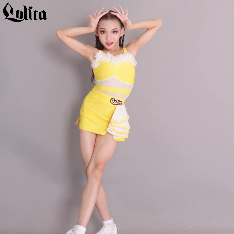 

Lolita Xia girls performance dress dance dress dance skirt practice dress children's high-grade regulation dress Latin training