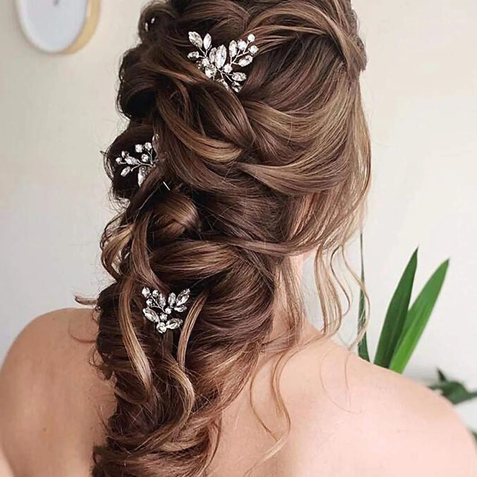 Hair Clip 3Pcs Bridal U-shaped Pin Metal Barrette Clip Hairpins Rhinestone Wedding Hair Accessories