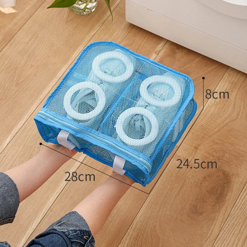 Sac de lavage pour chaussures à séchage rapide, sac à linge en maille  ventilée, capacité de fermeture éclair, sac de lavage pour chaussures  épaisses, chaussettes anti-enroulement - AliExpress