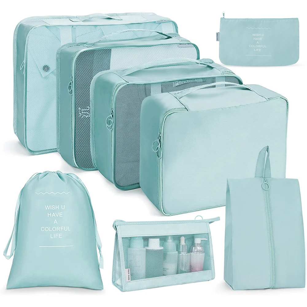 Gespierd hemel Serie van 8 Stks/set Grote Capaciteit Bagage Opslag Tassen Voor Verpakking Cube  Kleding Ondergoed Cosmetische Travel Organizer Tas Toiletartikelen Pouch| |  - AliExpress
