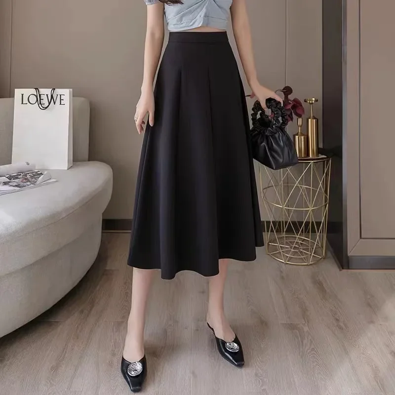 Saashi Women's Elegant Plus Size Korean Style High Waist Genuine Real Leather Mini Skirt