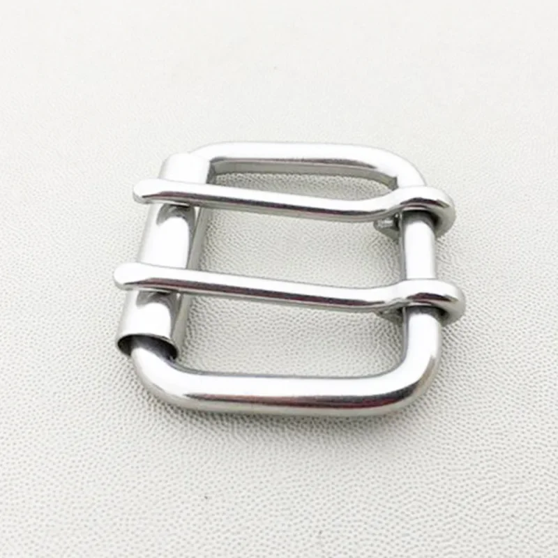 Stainless Steel Double Pin Buckle Solid Cowboy Belt Hardware Roller Wastband Head 52mm 60mm 2