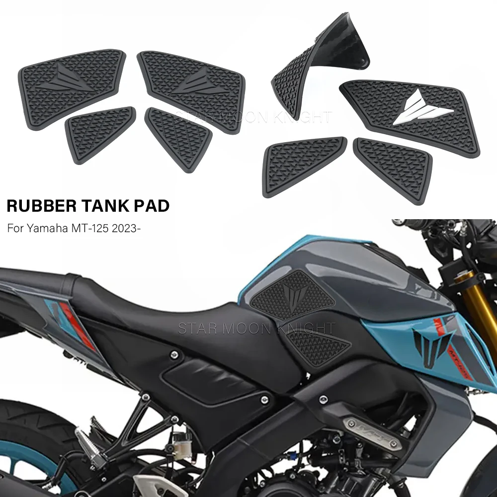 Fuel Tank pad protection Decal For Yamaha MT-125 MT 125 MT125 2023- Motorcycle Rubber Sticker Side Grip Pads