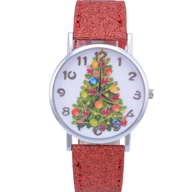 Christmas Tree Women's Watches Casual Quartz Wristwatches Bright Color Leather Strap Watches Cute Ladies Watch Gift Reloj Mujer 5