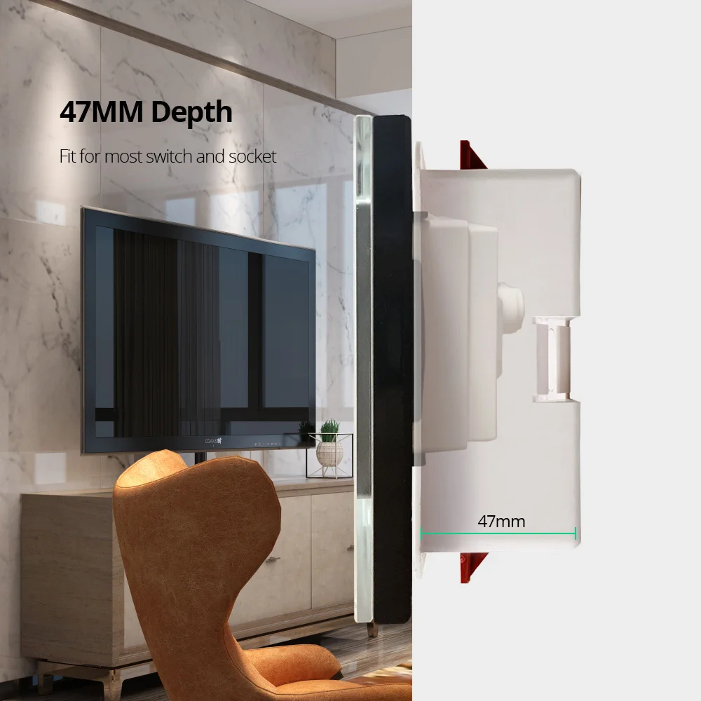 146 Dry Lining Box Gypsum Board Drywall Plasterboard 47mm Depth Wall Switch BOX Wall Socket Cassette 146*86mm switch box dry lining box