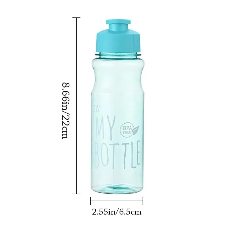 Portable Push-Top Flip-Lid Outdoor Sports Water Bottle Plastic Student Daily Cup Handle Customizable Promotional Drinkware