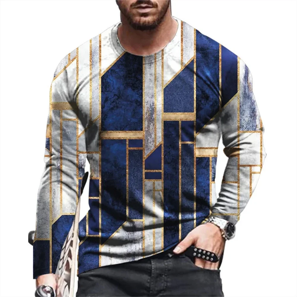 

Футболка мужская с длинным рукавом, круглым вырезом и графическим принтом