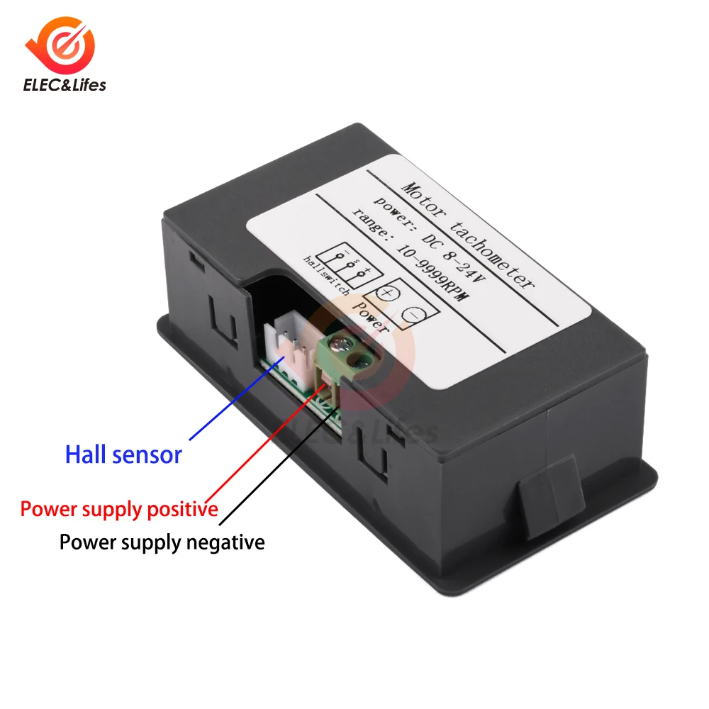 DC 8-24C 0.56 Inch High-precision Digital Tachometer DC 10-9999RPM Speed Meter Hall Proximity Switch shooting tachometer shooting speed meter