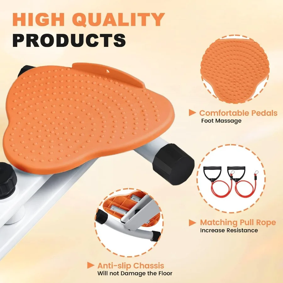 Waist Twister Machine, Ab Twister Board with Resistance Bands - 300 lbs Capacity Home Exercise Equipment for Belly Fat, Core Wor