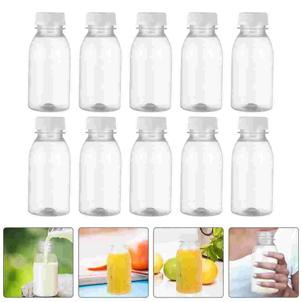 

10/15Pcs Plastic Juice Bottle Empty Clear Beverage Childrens Water Bottle Container Drinking Childrens Water Bottle With Caps