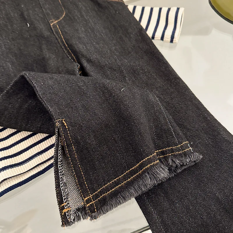 Primavera outono meninas denim macacão bebê geral