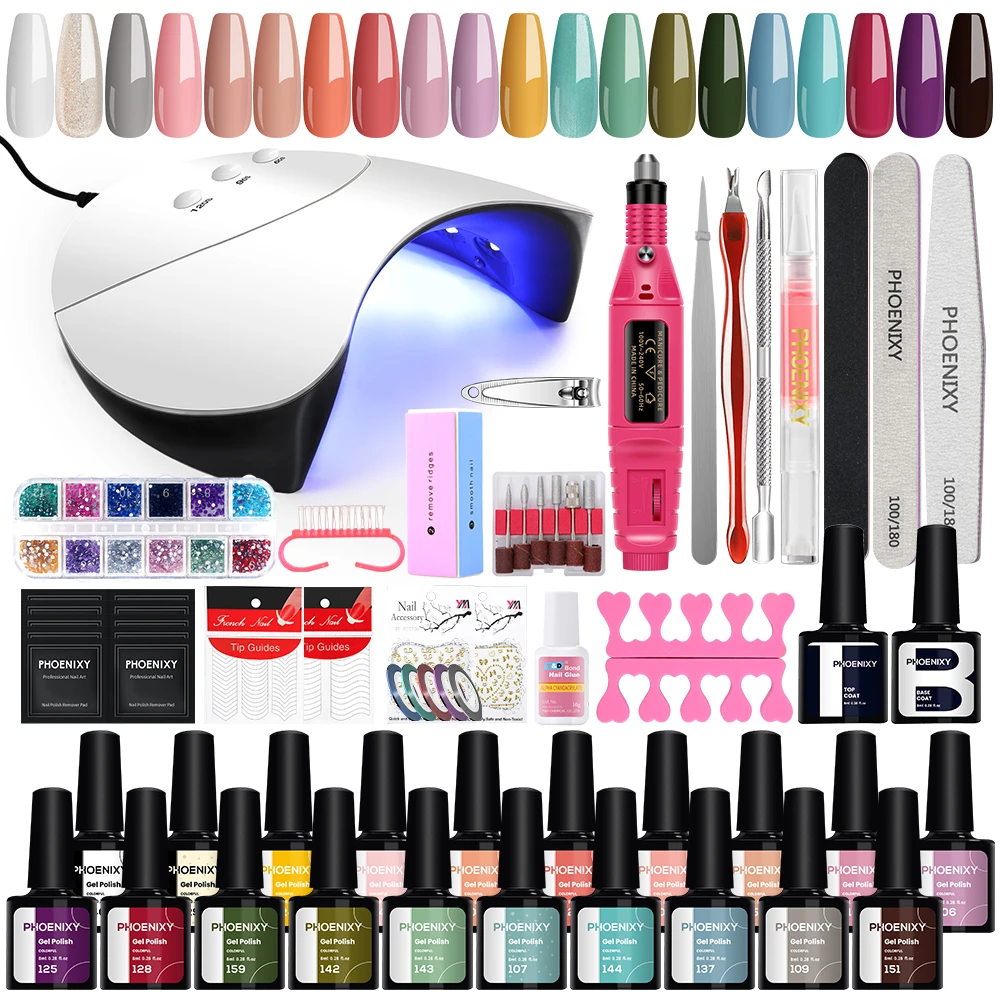 

Nail Gel Kit Gel Nail Polish With UV LED Nail Lamp Dryer Electric Nail Drill Machine Soak Off Gel Polish Set Manicure Tools Set