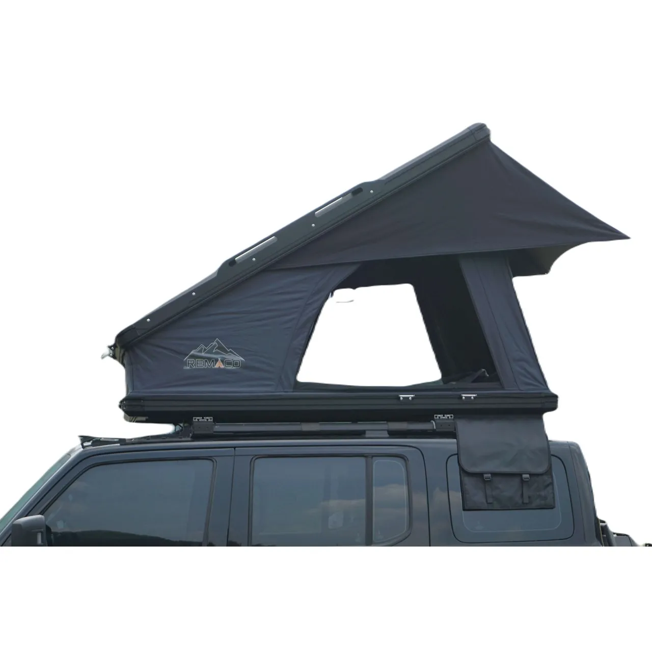 Remaco Outdoor Camping Aluminum 4 Person Hardtop Roof Tents for Vehicles, Large Clamshell Hard Shell RTT Wedge Top Tent