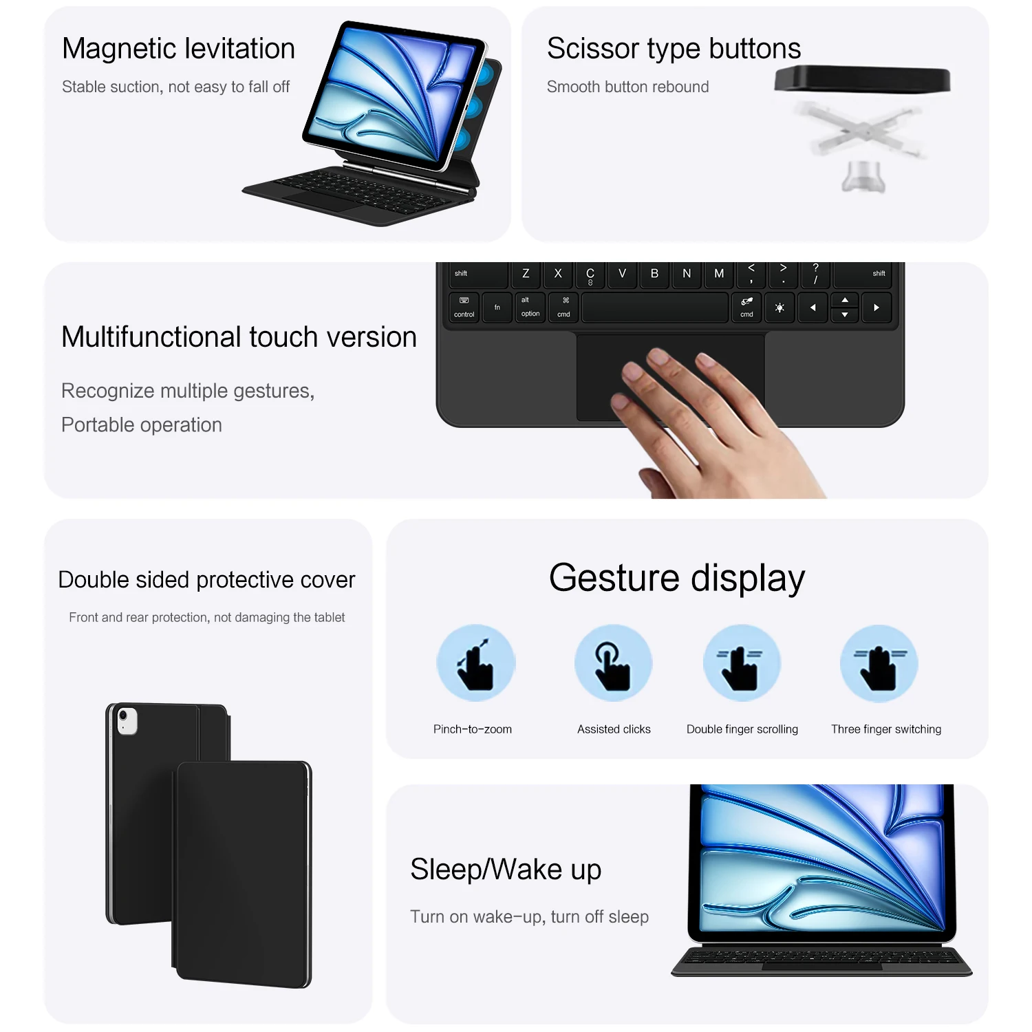iPad Keyboard Tablet Keyboard Case Wireless Keyboard Bluetooth Keyboard Case Magic Keyboard Case For iPad Pro 11 inch 12.9